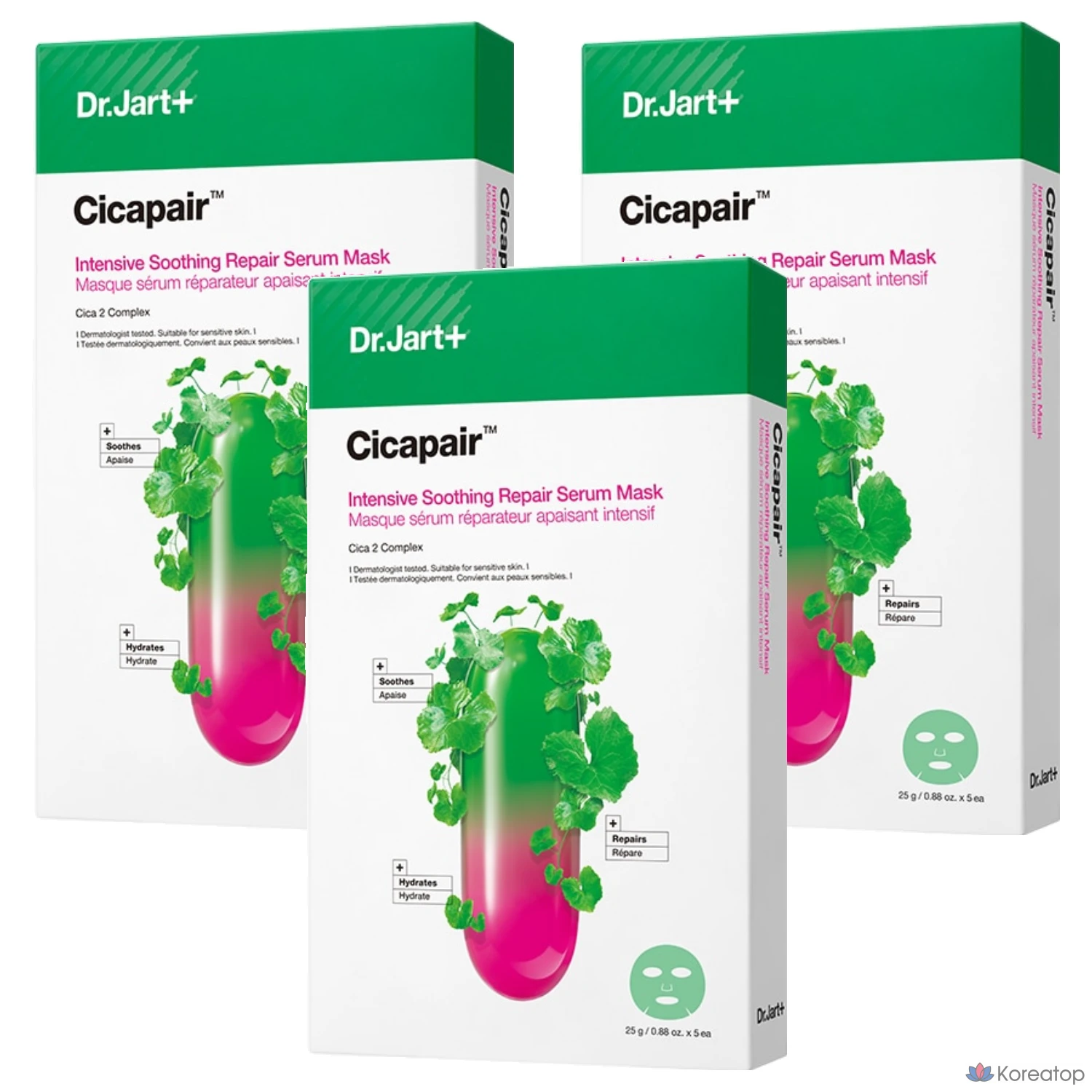 Интенсивная успокаивающая восстанавливающая сыворотка-маска Dr. Jart+ Cicapair, 25 г, упаковка из 5 штук, 3 шт.