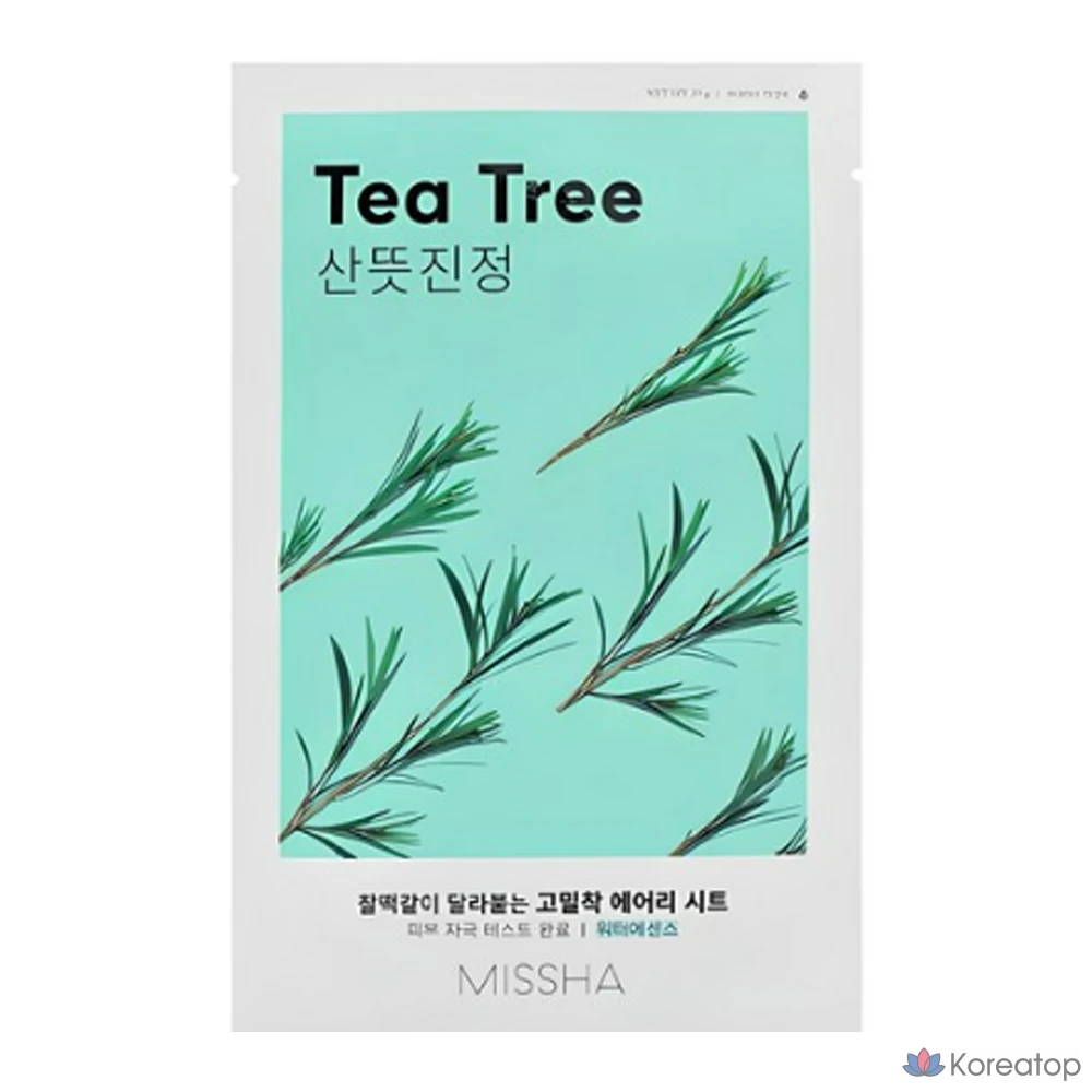 Маска-салфетка Missha Airy с клеевой основой и маслом чайного дерева, 1 упаковка, 4 упаковки
