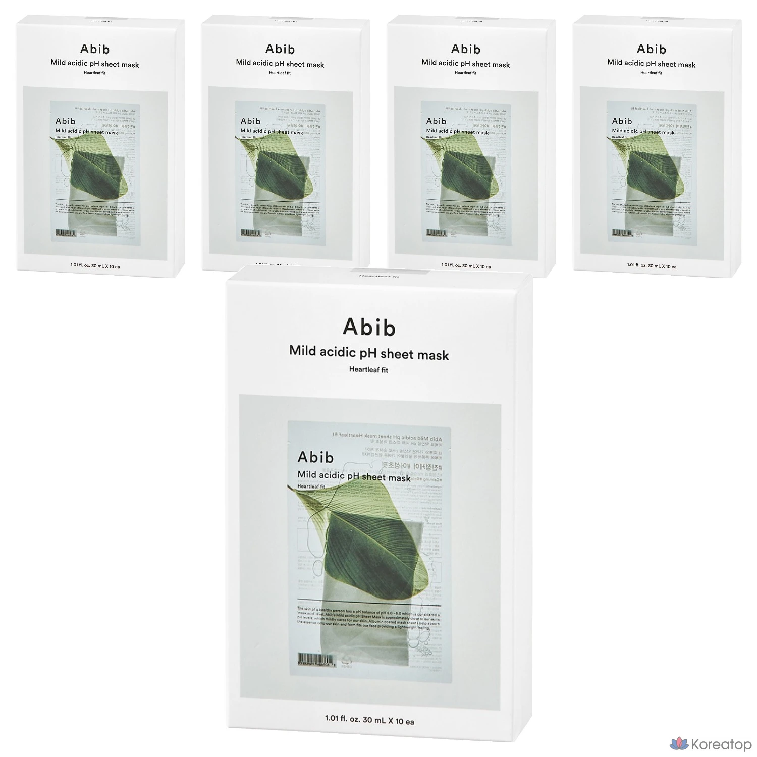 Тканевая маска для лица Abib Low pH Sheet Mask Heartleaf Fit, 30 мл, 50 шт.