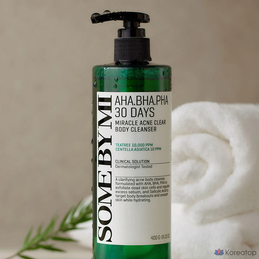 Очищающее средство для тела Some By Mi AHA BHA PHA 30 Days Miracle Acne Clear с ароматом масла листьев эвкалипта, 400 г, 1 шт.