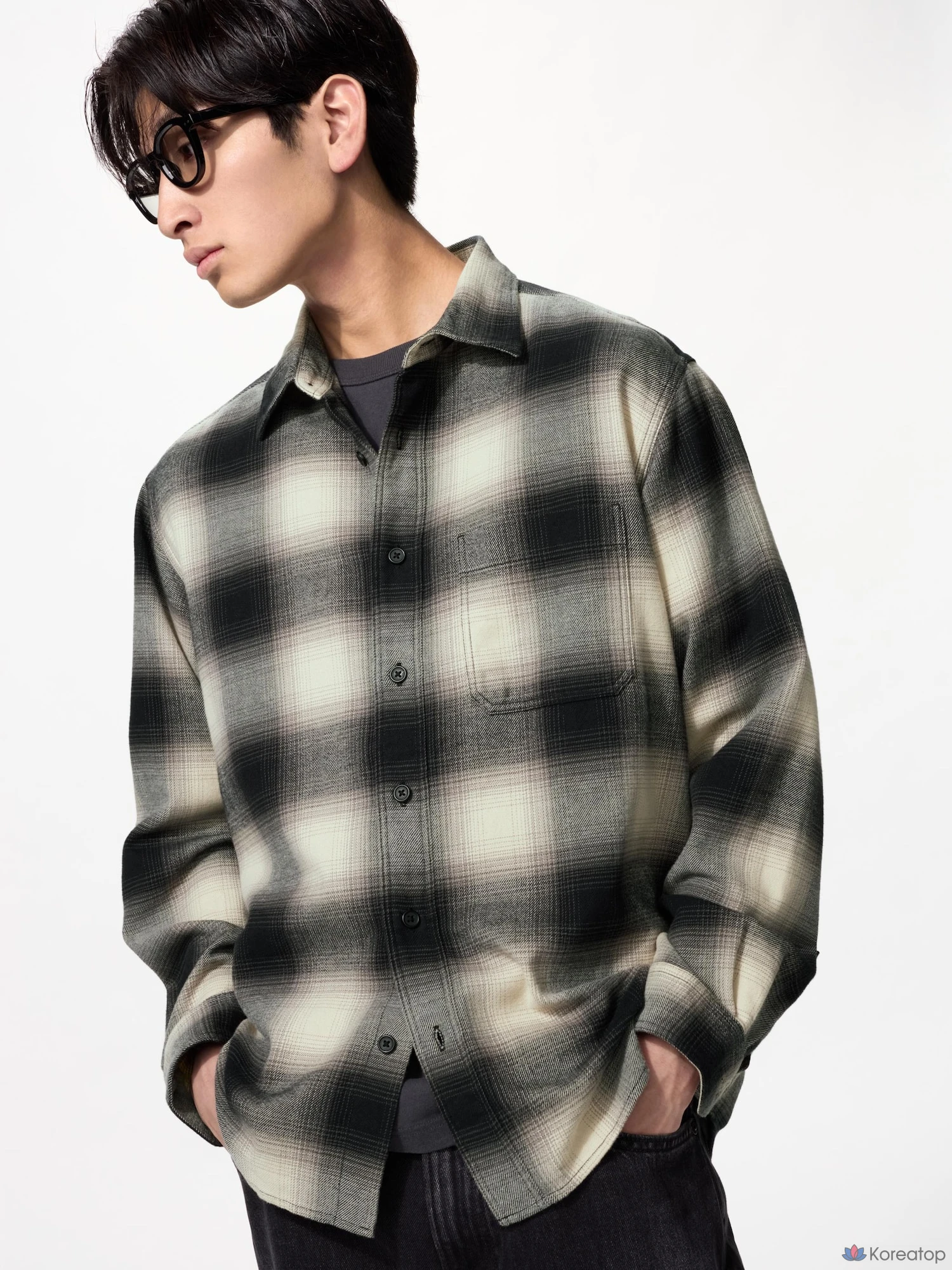 Фланелевая рубашка Uniqlo Ombre Check A