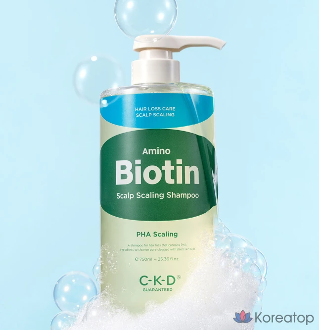 Шампунь для отшелушивания кожи головы CKD Amino Biotin с ароматом зеленых цитрусовых, 750 мл, 1 шт.