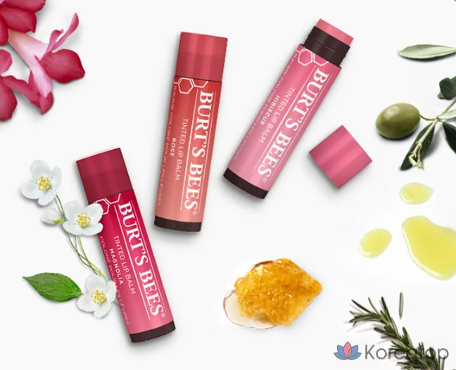 Тонированный бальзам для губ Burt's Bees, оттенок «Розовый цветок», 4,25 г, 1 шт.