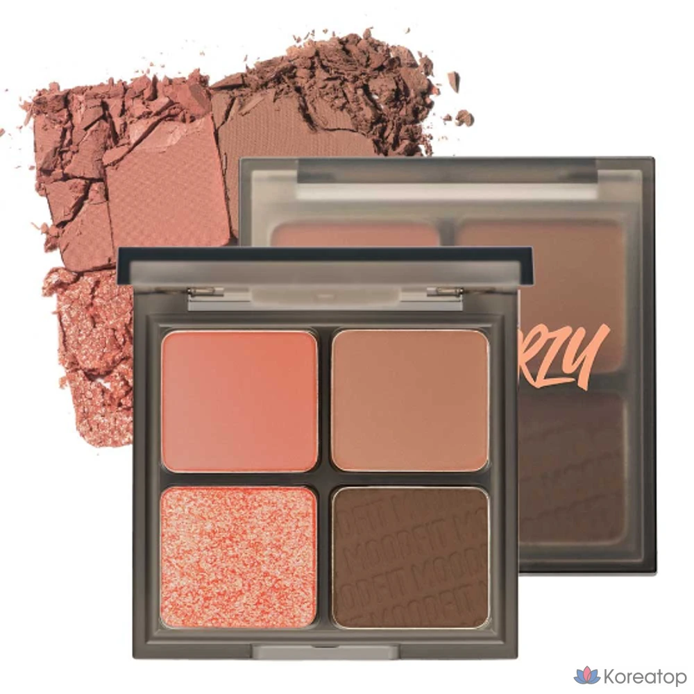 Палетка теней MERZY Mood Fit, оттенок Joyful Coral, 1 шт.