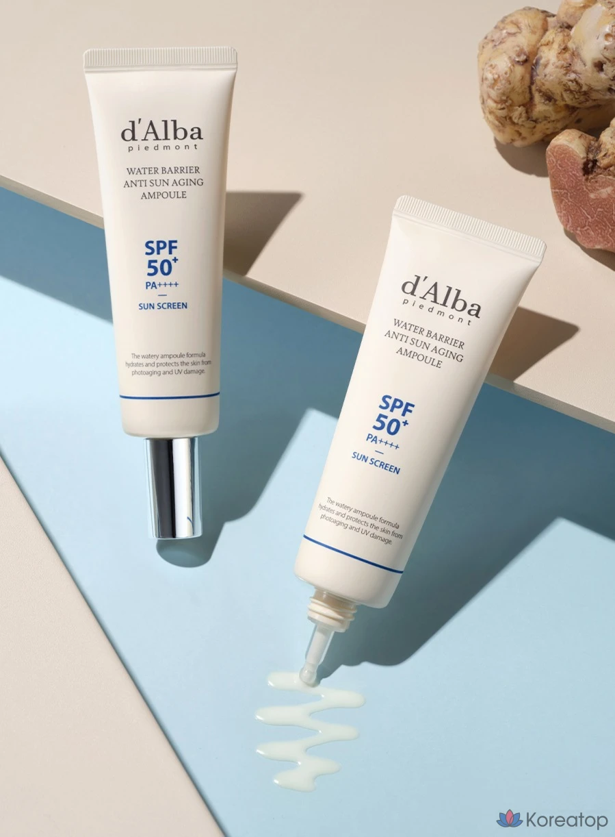 Набор из 2 ампул D'alba Water Barrier Anti-Sun Aging Ampoule 50 мл + сыворотка для умывания 3 мл., фото 5