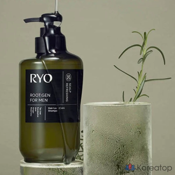 Шампунь Ryo Rootzen для мужчин от выпадения волос, аромат чайного дерева и эвкалипта, 515 мл, 1 шт.