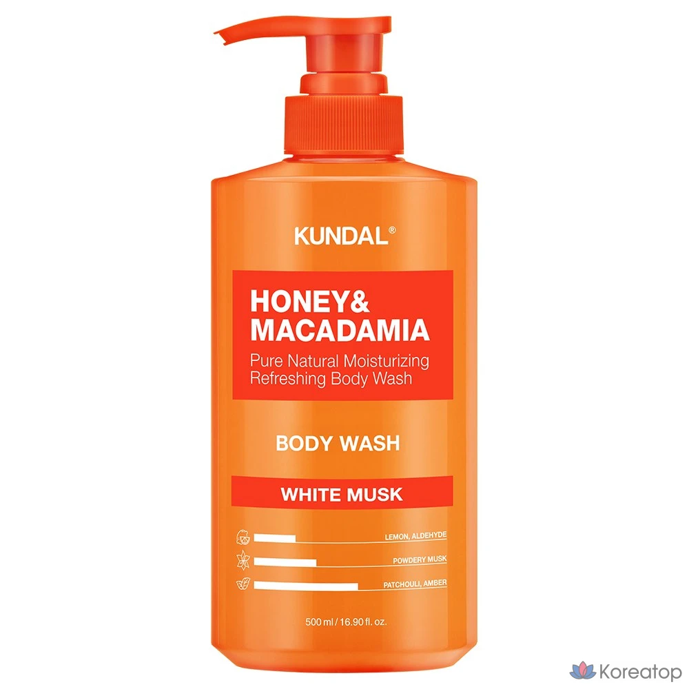 Гель для душа Kundal Pure с ароматом белого мускуса, 900 мл, 1 шт.