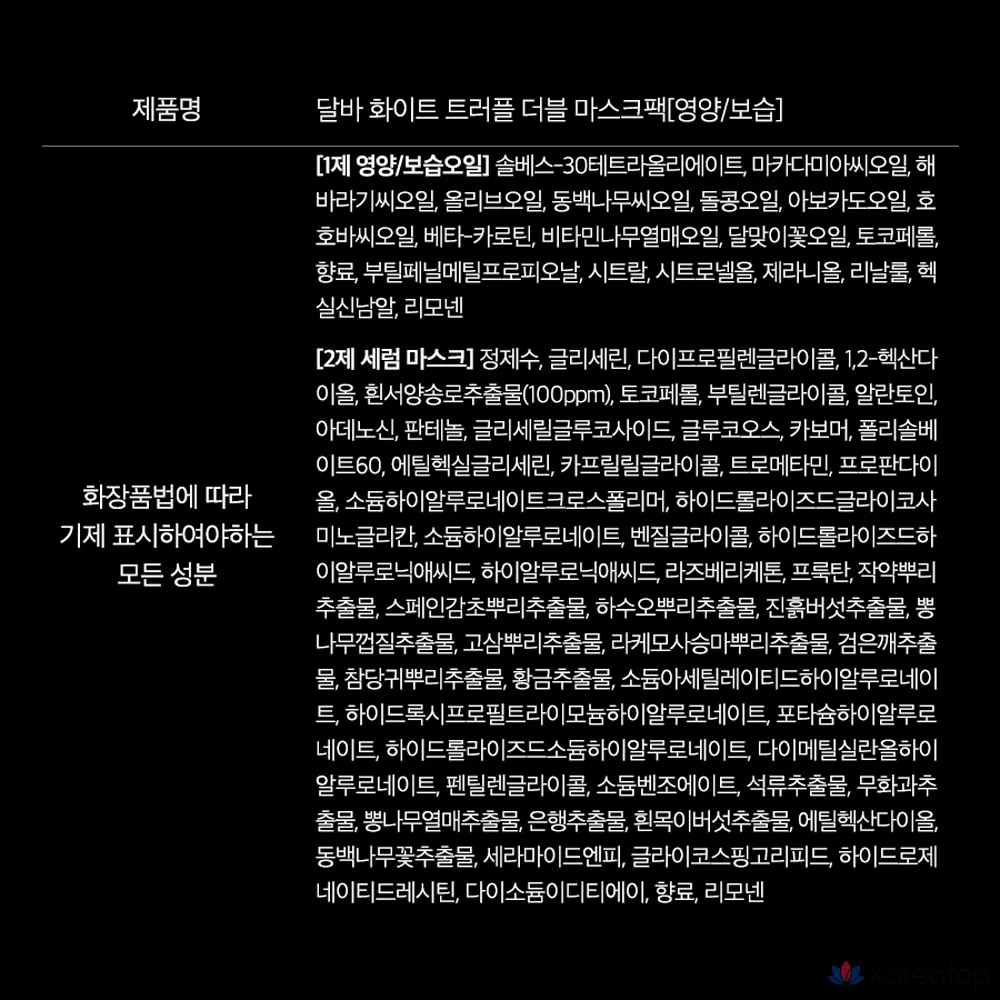 Набор увлажняющих масок D'alba с белым трюфелем, 20 шт., 1 шт., фото 10