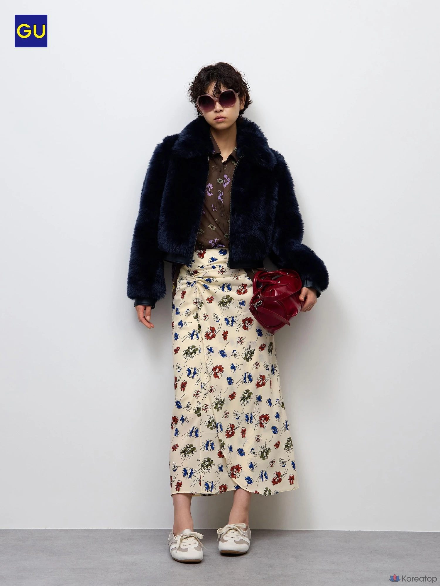 Юбка длинная Uniqlo Flower Print Long Skirt
