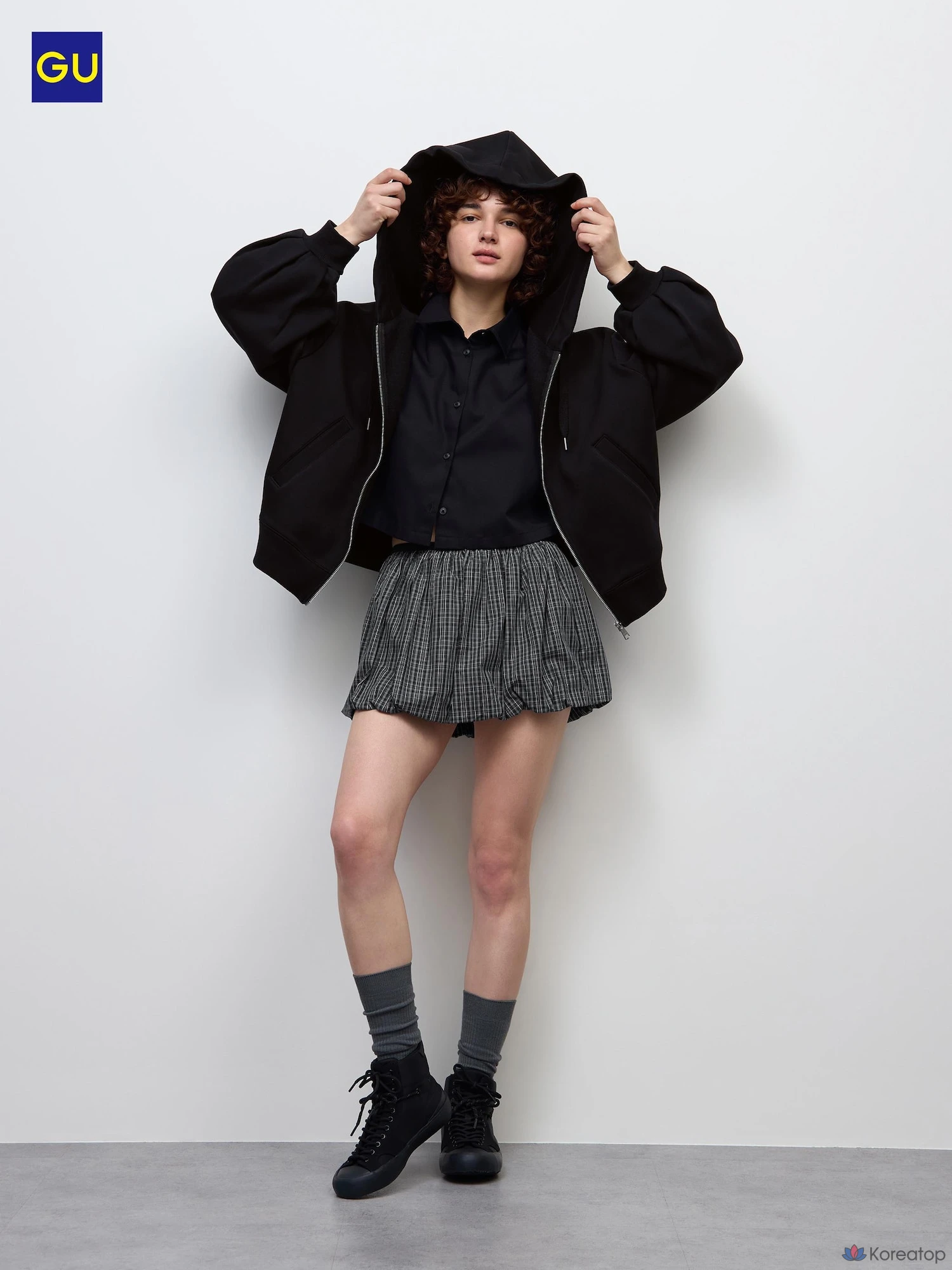 Юбка-шорты Uniqlo Low Waist Balloon Check Mini Skorts, в клетку