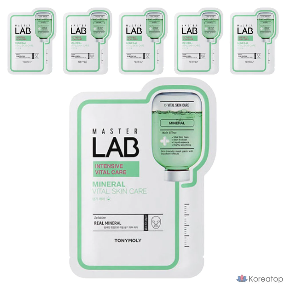 Минеральная маска для лица Tony Moly Master Lab, 19 г, 1 упаковка, 6 штук.