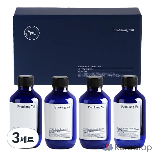Дорожный набор для ухода за волосами и телом Pyungangyul, 4 предмета, 3 комплекта