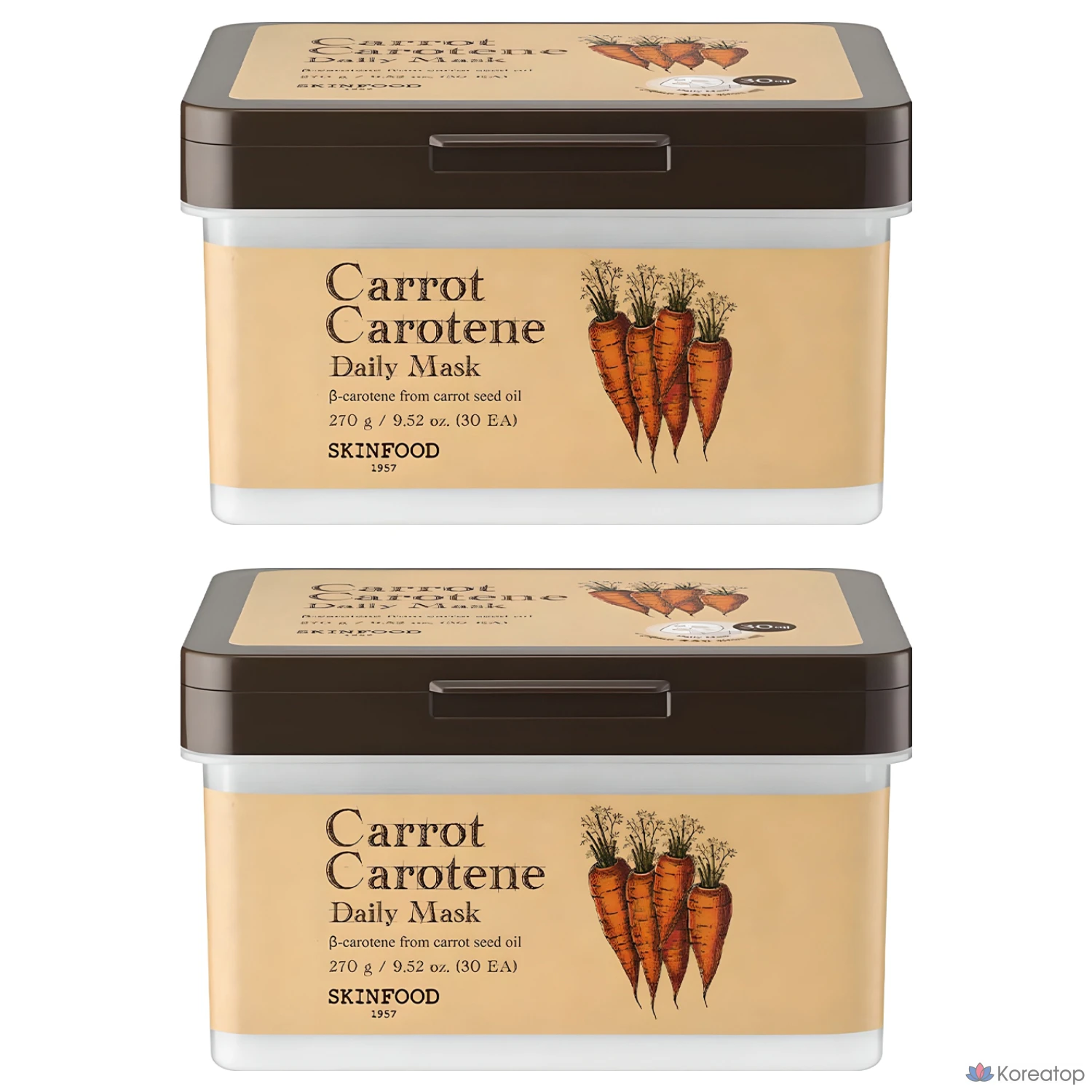 Маска для лица Skinfood с морковью и каротином, 30 штук, 2 упаковки.