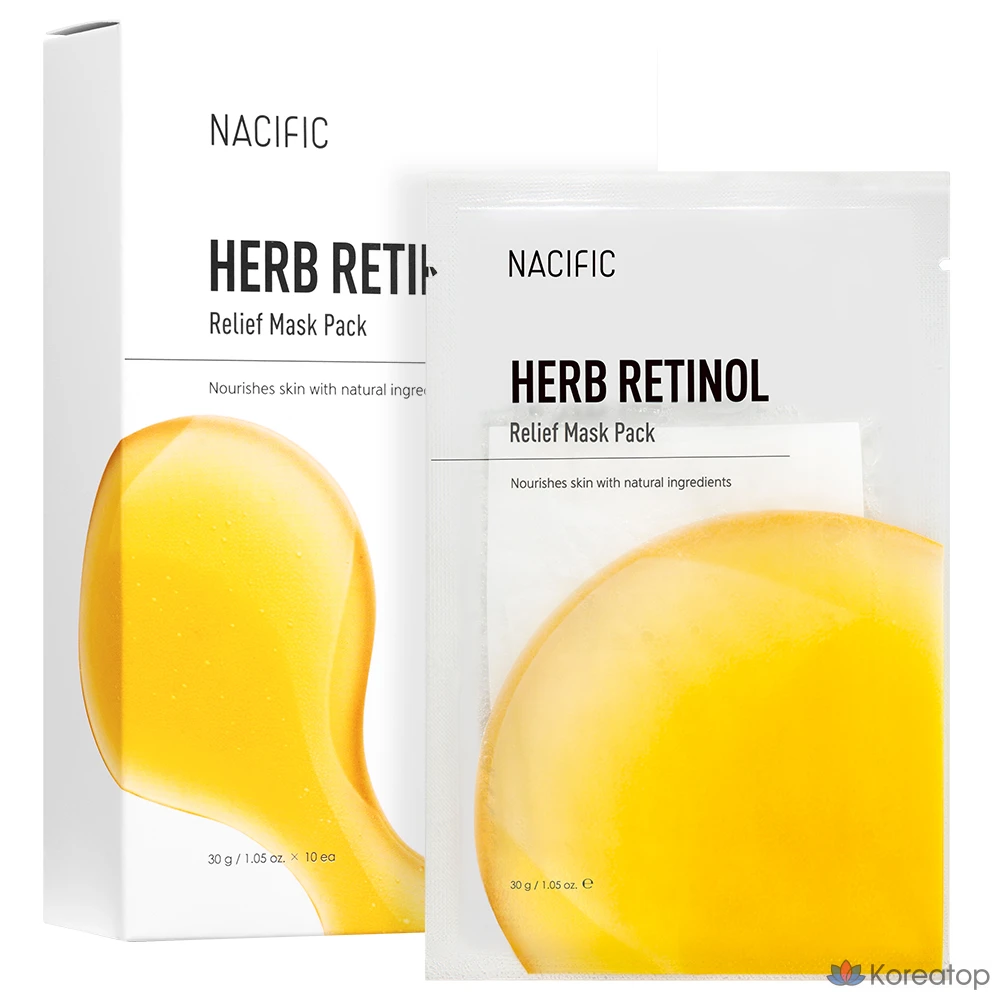 Маска для лица NACIFIC Herb Retinol Relief Mask Pack 30 г, 1 упаковка, 10 штук