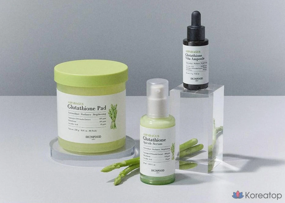 Салфетки Skinfood с глутатионом и экстрактом спаржи, 250 г, 60 листов, 1 упаковка.