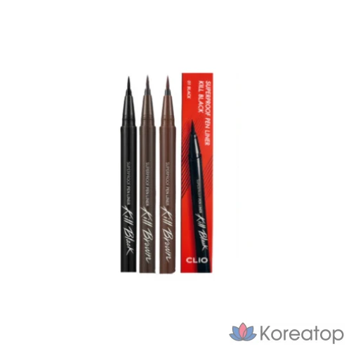 Лайнер Superproof Pen Liner, 3 оттенка: черный, коричневый, какао-коричневый, 02 Коричневый, 1 шт.