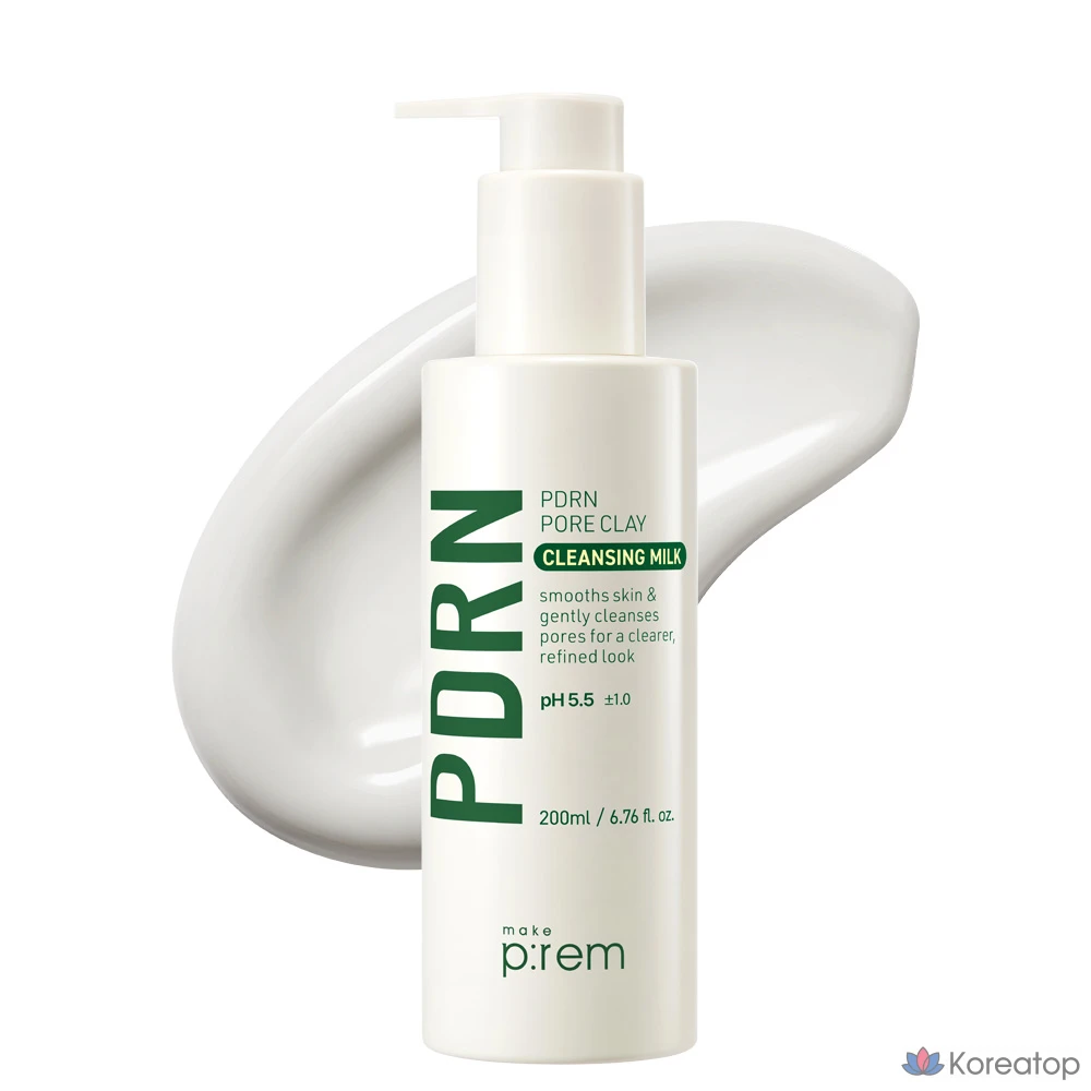 Очищающее молочко для пор MAKE P:REM PDRN с глиной, 200 мл, 200 г, 1 шт.