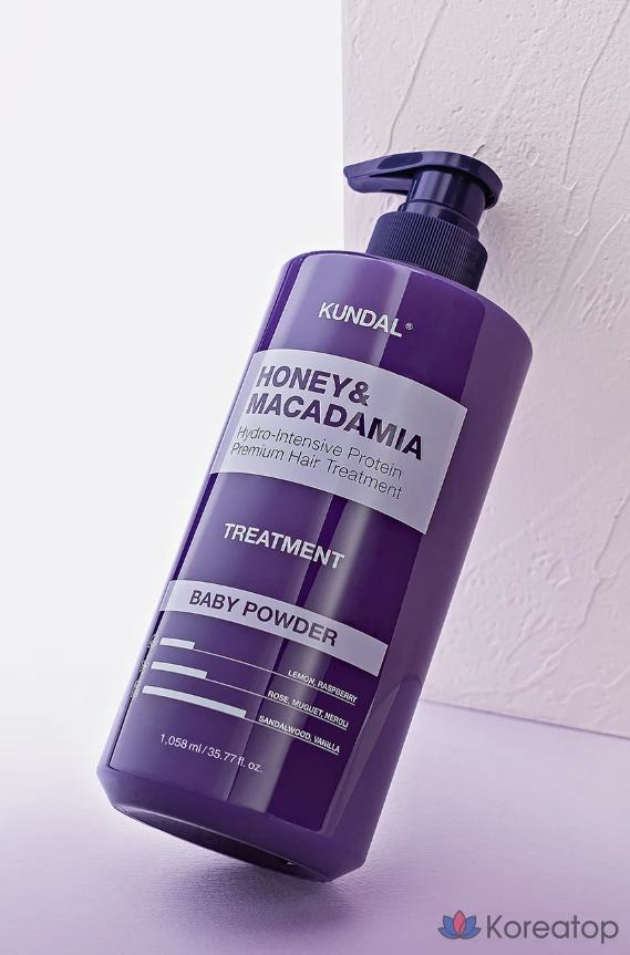 Средство для ухода за волосами Kundal с медом и макадамией, цвет белый мускус, 1,058 л, 1 шт., фото 3