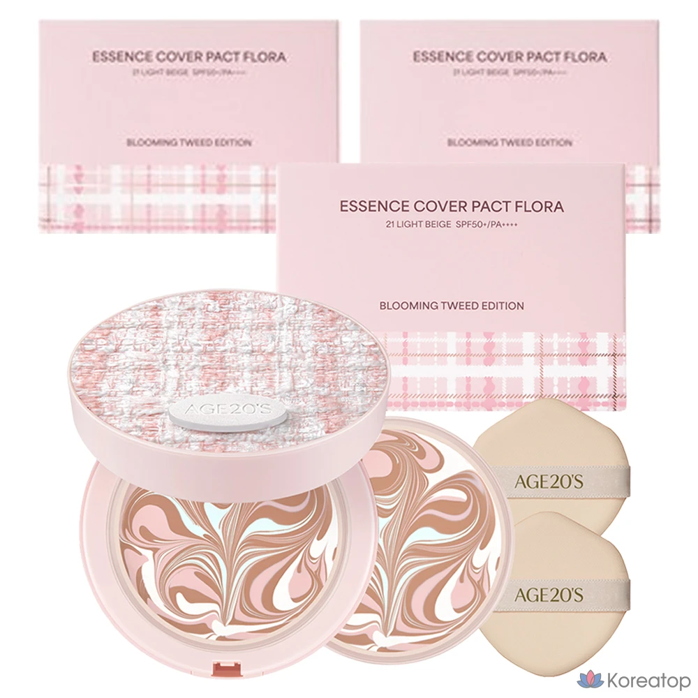 Тональный крем Essence Cover Pact Flora Blooming Tweed Edition, 14 г, оттенок № 23 Medium Beige, 1 шт.