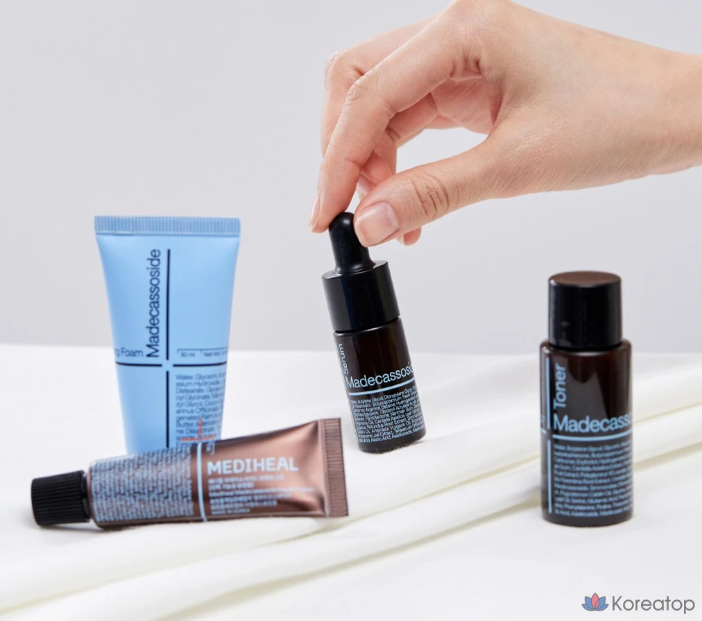 Набор Mediheal Madecassoside Repair Trial Kit, включающий очищающую пенку 30 мл, тоник 30 мл, сыворотку 10 мл, крем 20 мл (3 набора)., фото 5