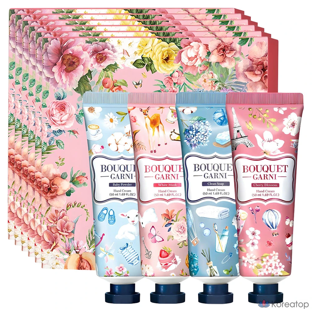 Набор для ухода Bouquet garni Hand Cream 4-piece Set, 6 шт.