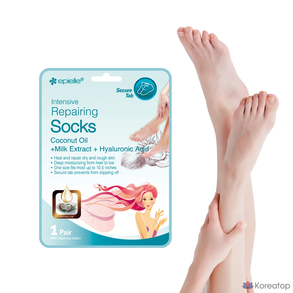 Набор для интенсивного восстановления кожи ног Epielle с кокосовым маслом, 1 упаковка, 12 штук, 16 г