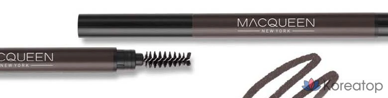 Карандаш для бровей Mqny New York My Strong Auto Eyebrow Pencil Hard Powder, 0.35 г, серо-коричневый, 1 шт., фото 3
