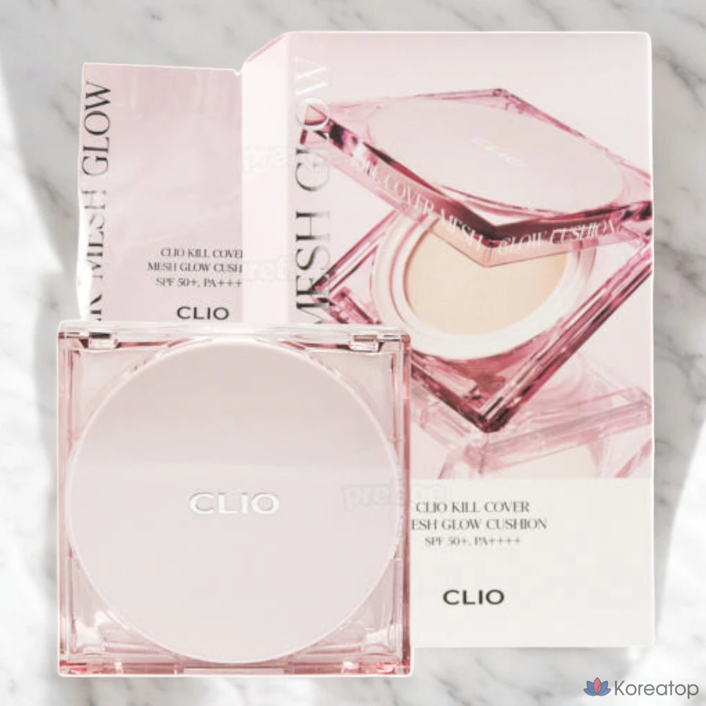 Clio Kill Cover Mesh Glow Cushion, 15 г, Основной продукт + сменный блок, 4 флакона с имбирем, 1 шт.