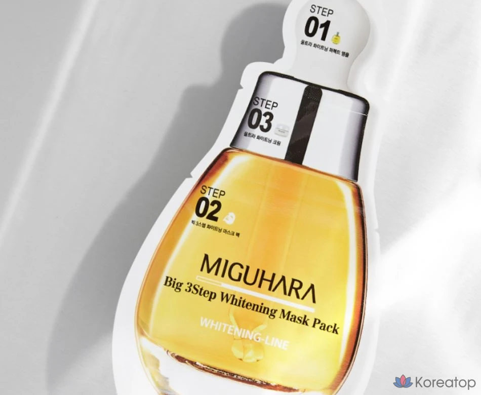 Набор отбеливающих масок Miguhara Big 3-Step, 1 упаковка, 10 штук., фото 2