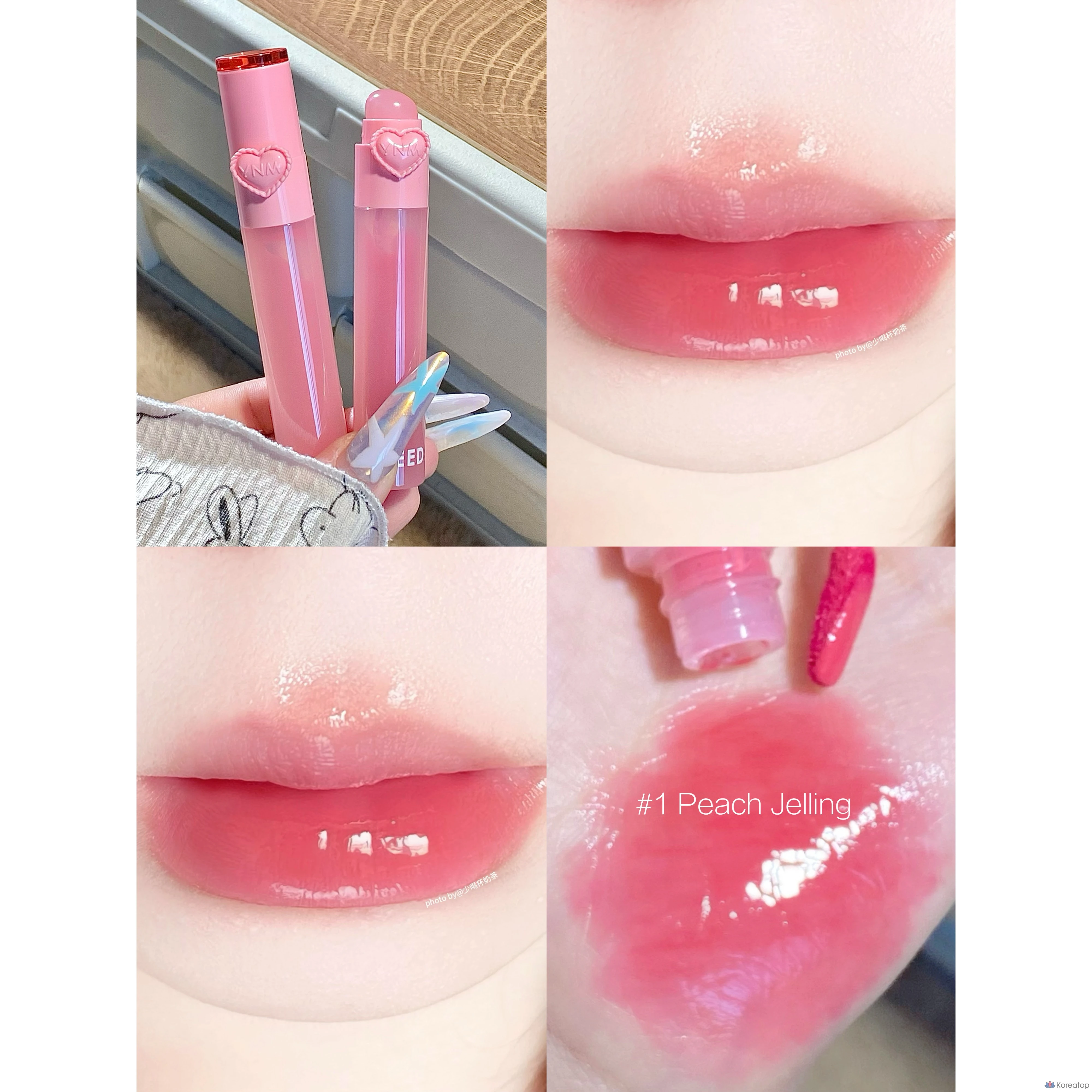 YNM Heart Gelling Tint (со встроенной силиконовой кисточкой), 01 Персиковый гелевый оттенок, 2,6 г, 1 шт., фото 4