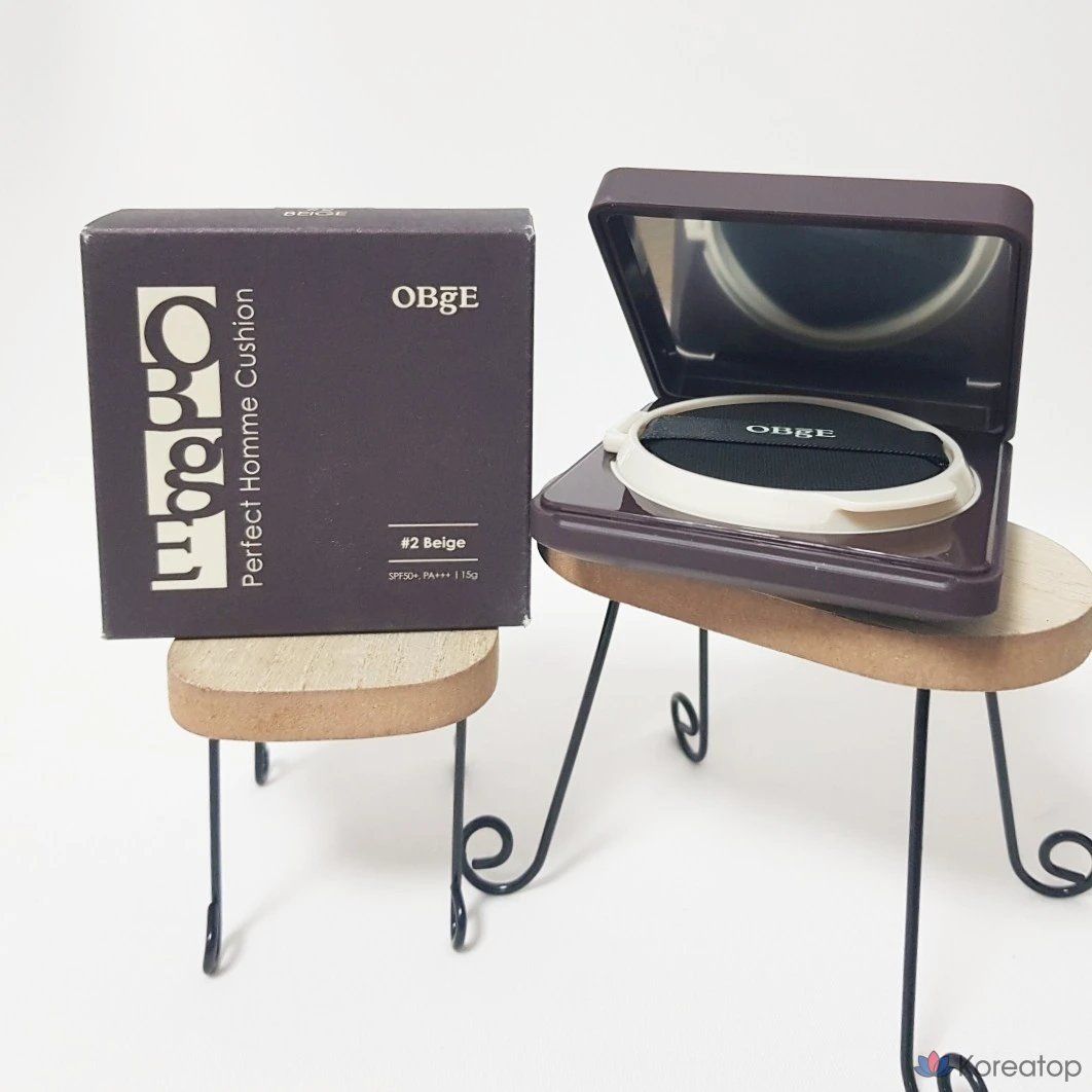 OBge Perfect Homme Cushion SPF50+ PA+++, 15 г, № 1, цвет слоновой кости, 1 шт., фото 2