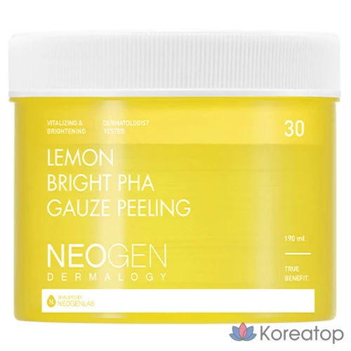 Отшелушивающие подушечки Neogen Lemon Bright Paha Gauze, 190 мл, 30 листов, 1 шт.