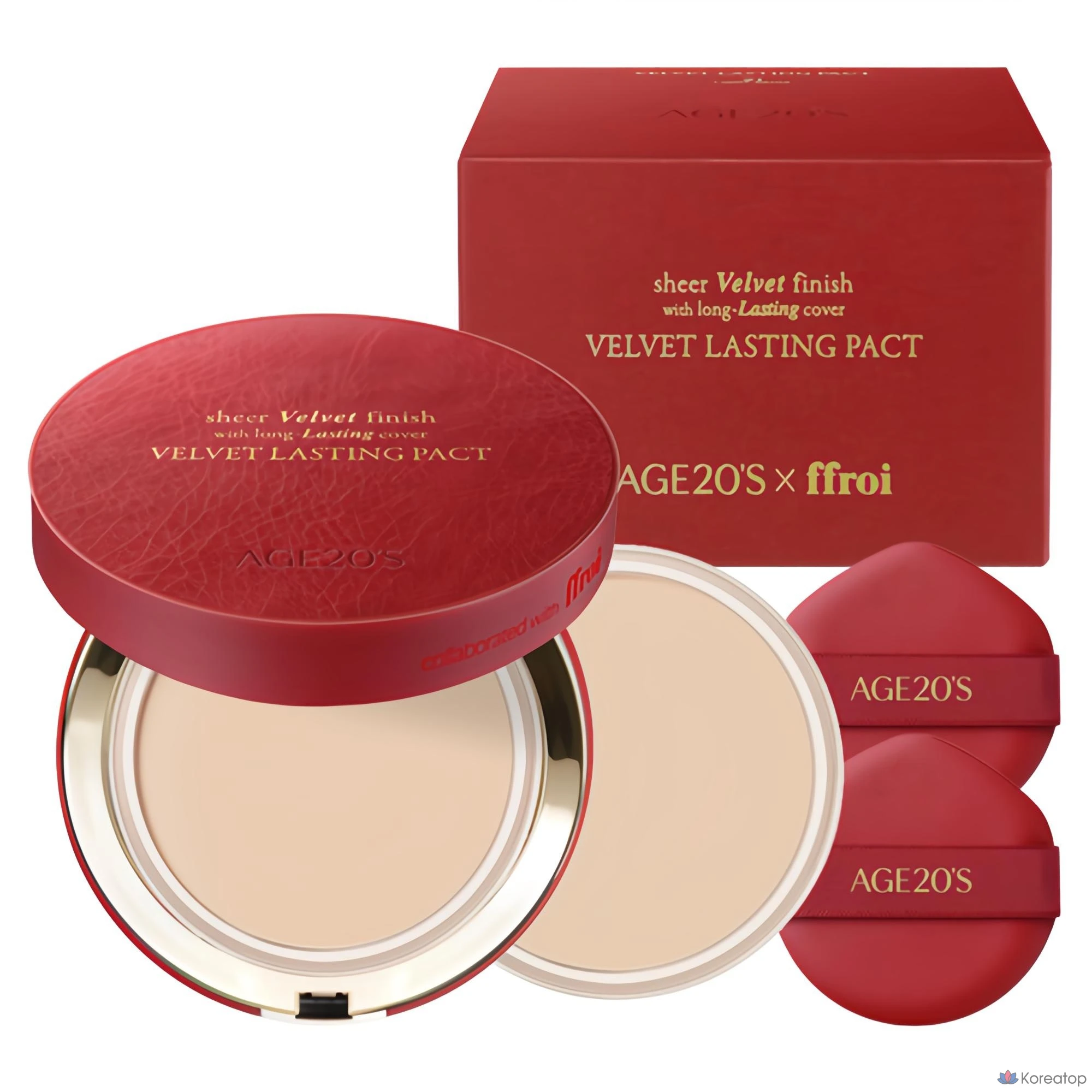 Тональный крем-кушон Age 20's Velvet Lasting Pact Proa Collaboration Edition 14 г + сменный блок 14 г, № 21, 1 шт.
