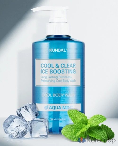 Гель для душа Kundal Cool &amp; Clear Ice Boosting Cool Body Wash Aqua Mint, 1,058 л, 1 шт.