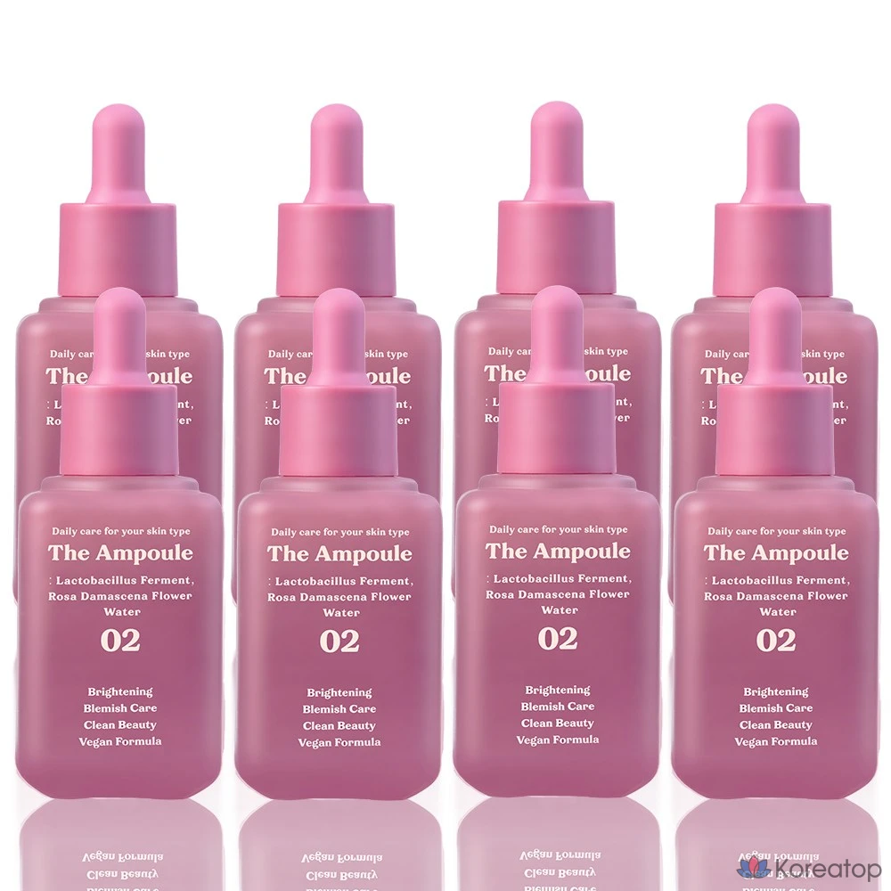 Dermashare Ампульная веганская сыворотка для ухода за пятнами с лактобактериями Дамасской розовой воды, 8 шт, 60 мл