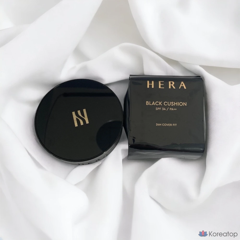 Тональный кушон Hera Black SPF34/PA++ 15 г + сменный блок 15 г, 23N1, 1 шт.