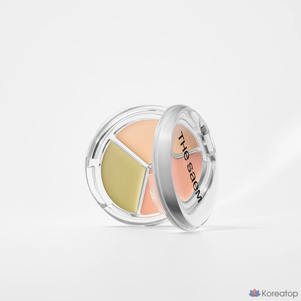 Консилер The Saem Cover Perfection Triple Pot Concealer Glow, оттенок 21N, 6 г, 1 шт., фото 6