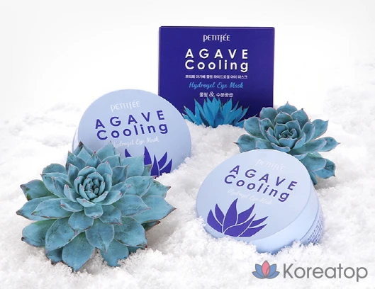 Охлаждающие гидрогелевые маски для глаз Petitfee Agave, 60 штук, 1 упаковка