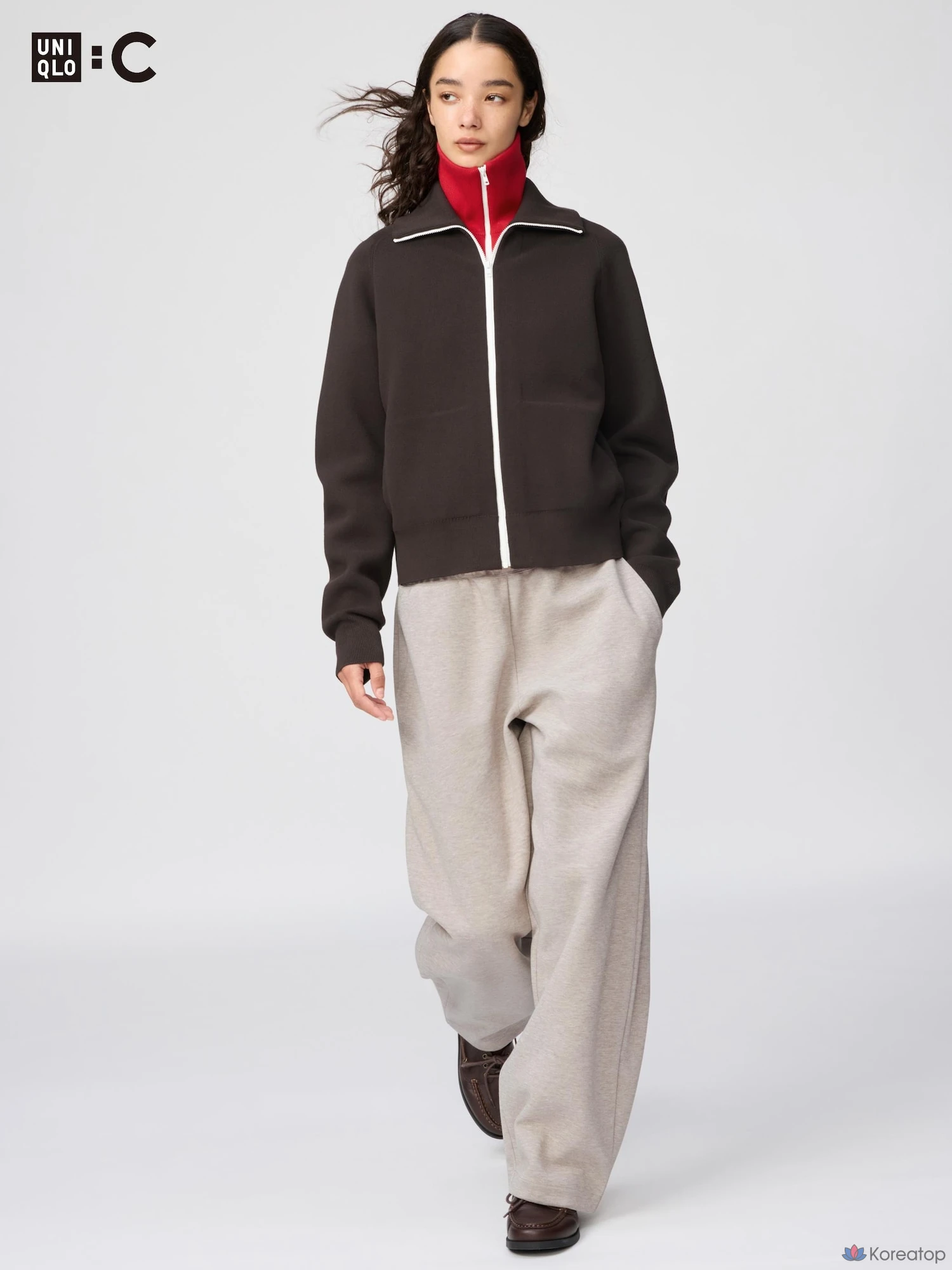Брюки Uniqlo Sweat Wide Pants, длина штанины 66-72 см