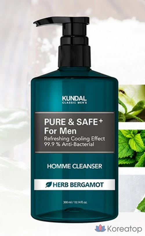 Охлаждающее средство для умывания Kundal Pure &amp; Safe для мужчин, 300 мл, 1 шт.