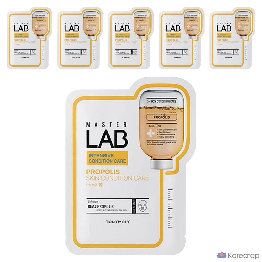 Маски-салфетки с прополисом Tony Moly Master Lab, 6 штук, 1 упаковка
