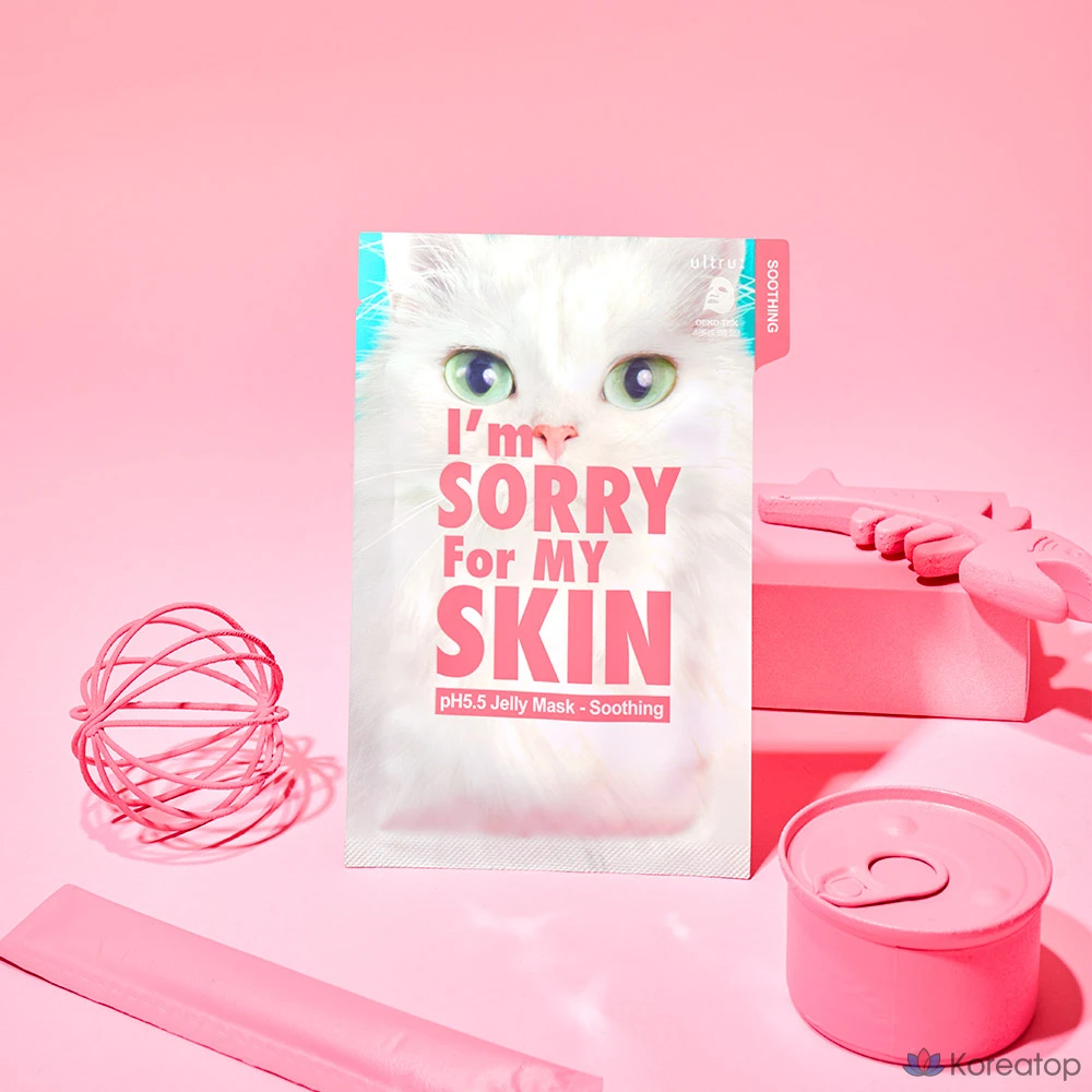 Успокаивающая гелевая маска для лица «I'm Sorry for My Skin» с pH 5,5, 33 мл, 10 листов, 10 штук, 1 упаковка., фото 3