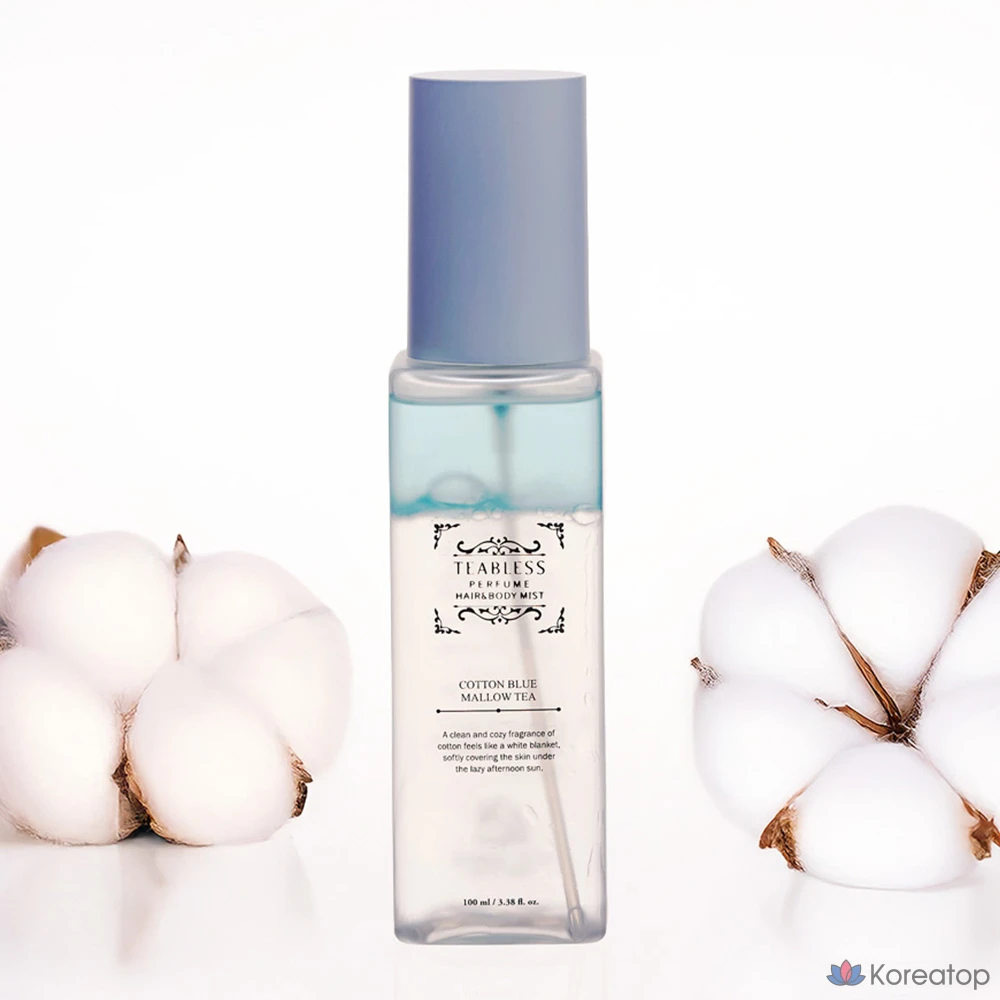 Парфюмерный спрей для волос и тела TEABLESS Blue Mellow Tea с ароматом хлопка, 1 шт., 100 мл