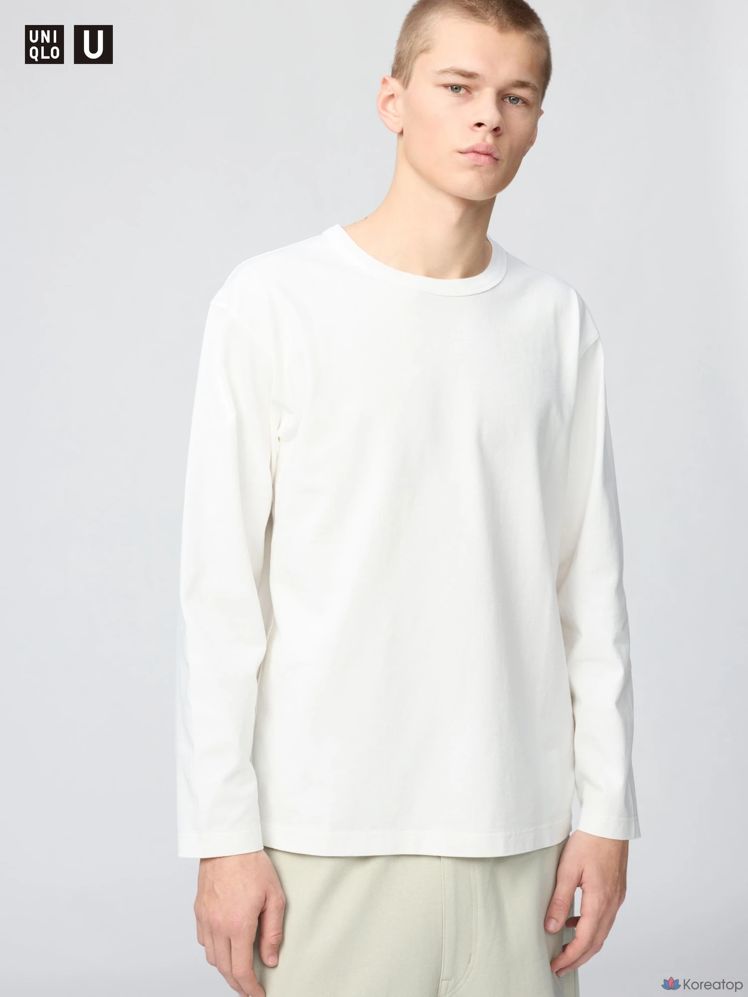 Футболка Uniqlo Wash Cotton Crew Neck T Long Sleeve