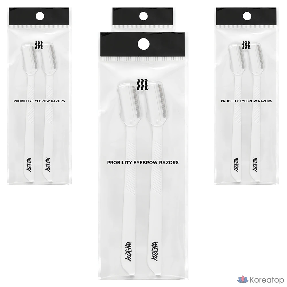Набор из 4 белых ножей для коррекции бровей MERZY Probility.