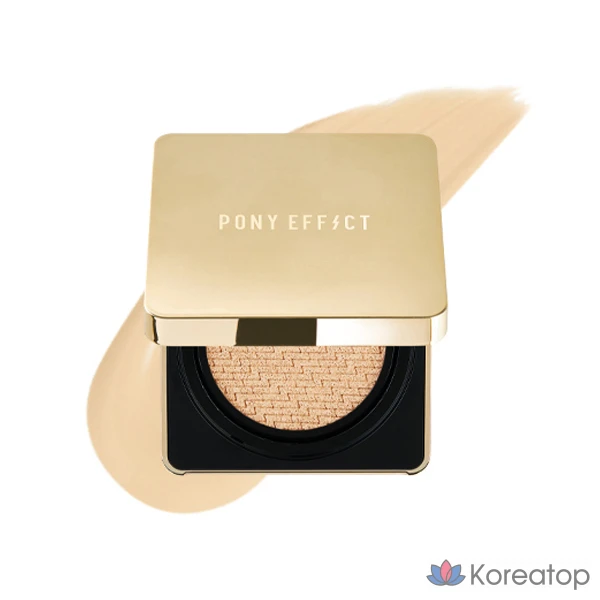 Тональный крем-кушон Pony Effect Coverstay Cushion Foundation EX, 15 г, 2 сменных блока, теплый оттенок № 21, натуральный цвет слоновой кости, 1 шт., фото 2