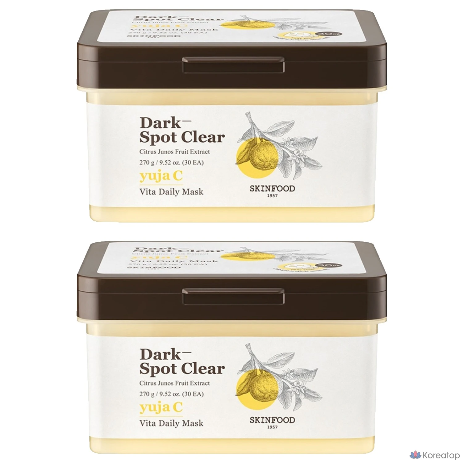 Маска для лица Skinfood с экстрактом семян юдзу, 270 г, 30 штук, 2 упаковки.