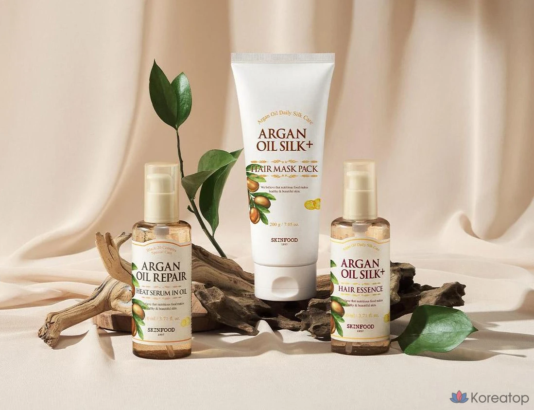 Набор масок для волос Skinfood Argan Oil Silk Plus, 200 г, 1 шт.