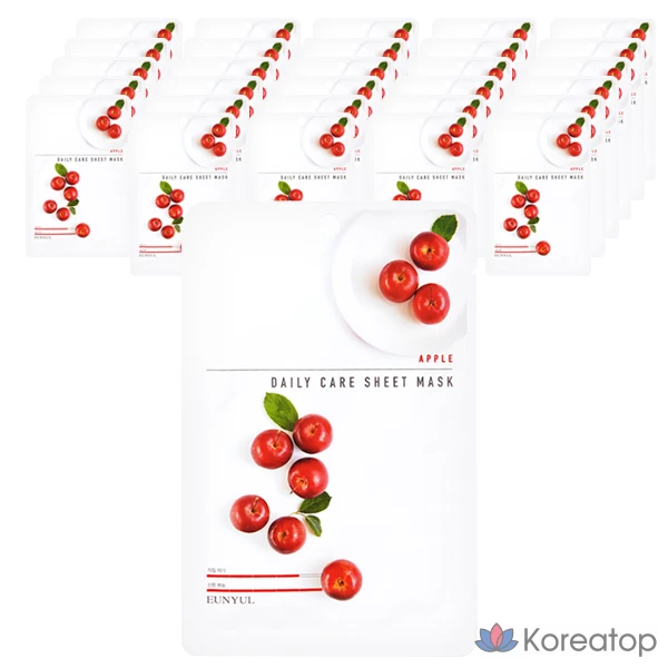 Тканевая маска для лица Eunyul Silver Apple Daily Care, 1 упаковка, 30 листов