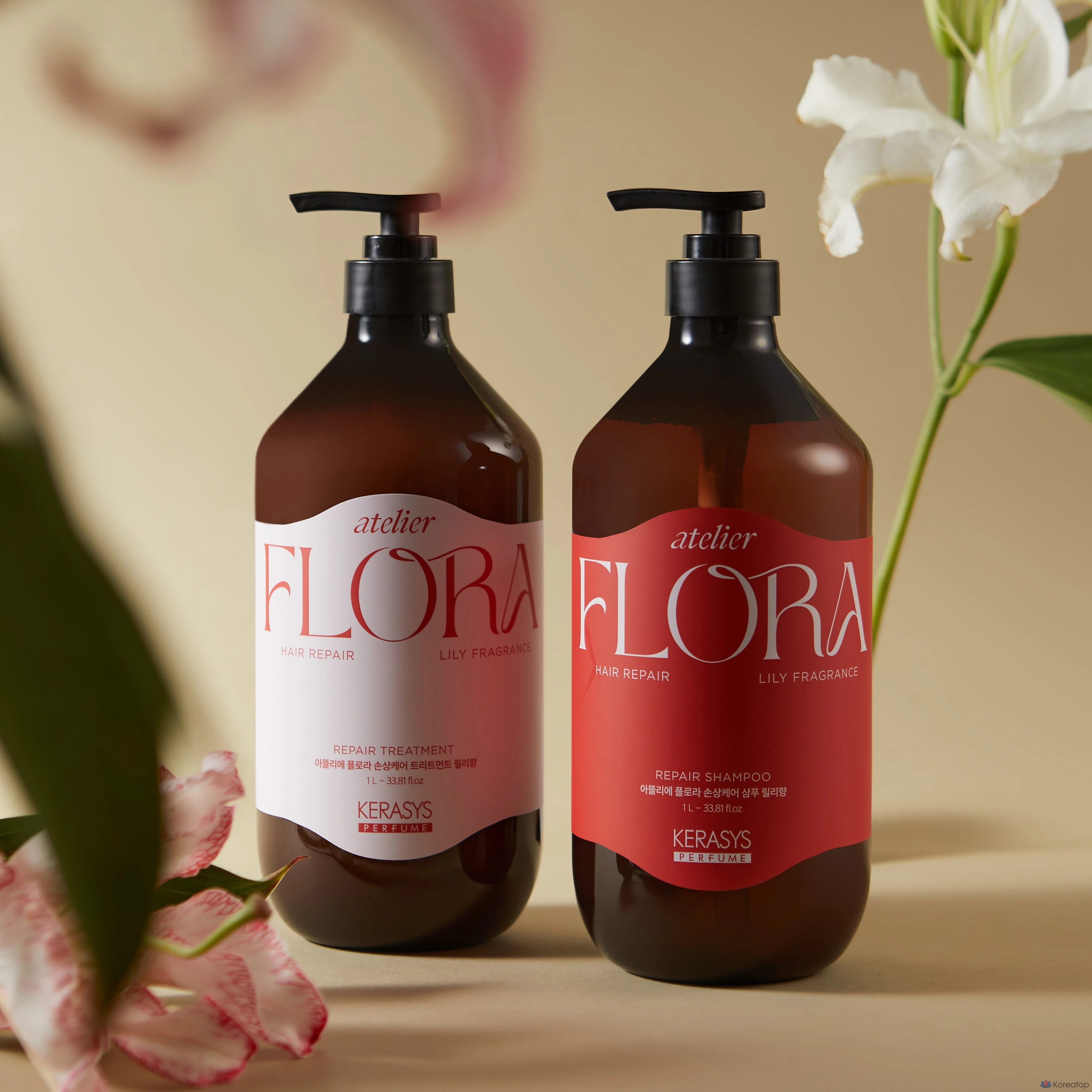Парфюмерная композиция KeraSys Perfume Atelier Flora Damage Care Fresh Flower Treatment с ароматом лилии, 1 шт., 1 л.